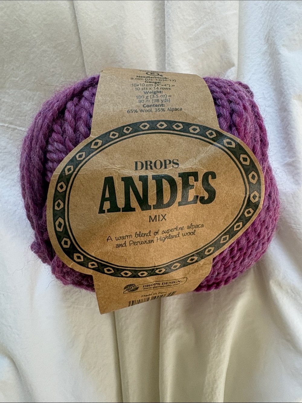 Drops Andes Mix Purple Alpaca & Wool Yarn